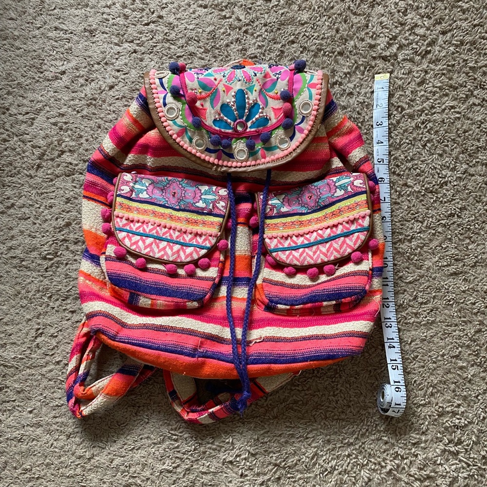 Pink Hippie Drawstring Backpack - image 1